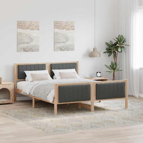 Estructura de cama Negro y gris oscuro 150 x 200 cm (1/5)