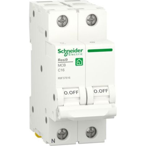 Schneider 16A 1P+N 4.5KA C 2 Modules Disjoncteur R9F37616
