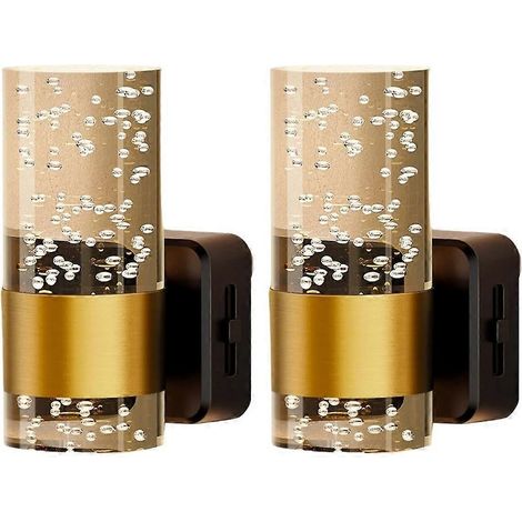 Set aus 2 LED-Wandnachtlichtern mit einstellbarer Helligkeit und automatischem Helligkeitssensor (US-Stecker). (1/5)