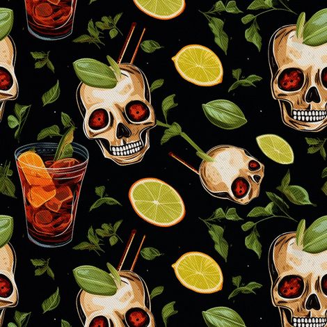 Tela decorativa para exteriores Oxford - Motivo de calavera I DX4534 (1/5)