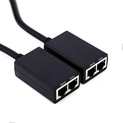 Convertisseur/répéteur Ethernet LAN symétrique HDMI vers RJ45 CAT5e CAT6 de 30 mètres, prend en charge jusqu'à 1080P. (1/5)