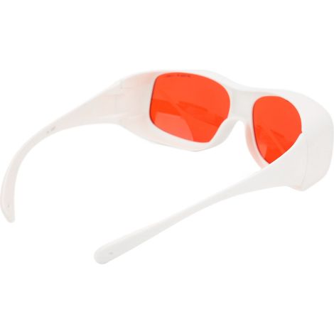 Lunettes de protection laser 532 nm avec verres rouges, protection oculaire en polycarbonate, blanches (1/5)