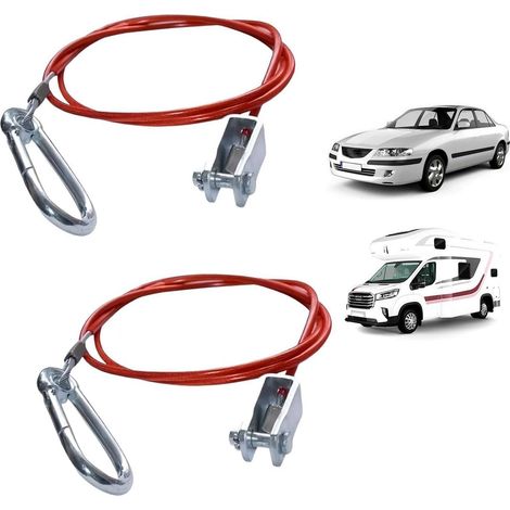 2x Abreißseil Anhänger 1m mit Haken, robustes Sicherungsseil für Anhänger & Wohnwagen (1/5)