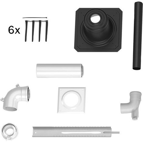 Bosch Accessoire gaz brûlés FC-Set60-C93x Kit pour conduit de cheminée, d:60/100mm, plastique, 7738112519