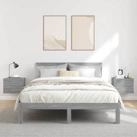 vidaXL Bedside Cabinets 2 pcs Grey Sonoma 40x30x30 cm Engineered Wood