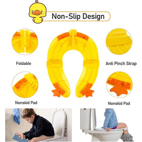 Réducteur de siège de toilette pour bébé (Petit Canard Jaune), siège de toilette de voyage (1/5)