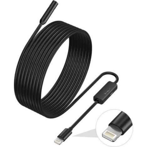 Endoscope for iPhone, Inspection Camera with 7.9mm Lens for iPhone&ipad, 5m Semi-Rigid Cable Borescope IP68 Waterproof, Compatible with iOS Devices (1/4)