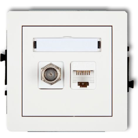 Conector de antena individual Deco tipo F (SAT) + conectores individuales para ordenador 1xRJ45 cat. 5e de 8 pines blanco dgfk-1