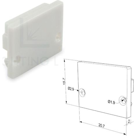 TAPPO GRIGIO PER PROFILO LED RETTANGOLARE 21x16 mm LEDPOINT (1/2)