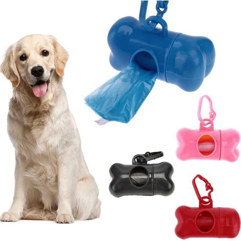 TRADE SHOP - Dispenser Porta Sacchetti Per Cani + 3 Rotoli Sacchetto Raccogli Feci Animali - (1/5)