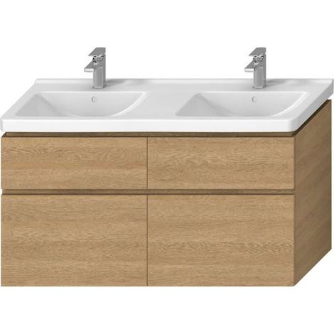 Jika Cubito Pure - Doppelwaschtisch-Unterschrank 128x68 cm, Eiche H40J4274025191
