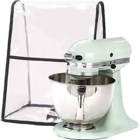 Funda transparente para batidora, funda grande con bolsa de almacenamiento, compatible con batidoras KitchenAid de 4,5 a 6 cuartos de galón, compatible con todos los modelos de batidoras de cabezal in