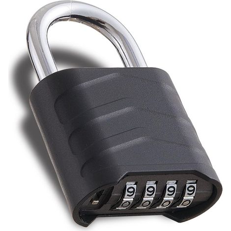 Cadenas à combinaison, cadenas de casier robuste, cadenas à 4 chiffres, cadenas de salle de sport, pour portails et casiers (noir, HD103.5) (1/5)