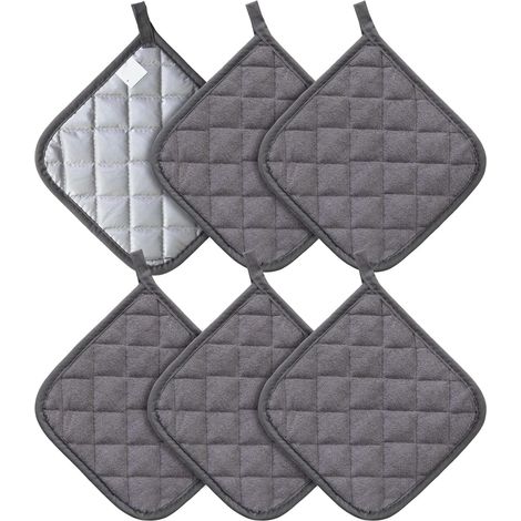 Potholders - 17 cm - Heat Resistant Cotton - For Cooking Baking Barbecuing - 6 Pieces (1/5)