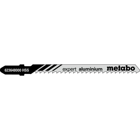Metabo 5 Stichsägeblätter expert aluminium 74/ 3,0 mm, HSS, gefräst / gewellt, speziell für Kurvenschnitte (1/3)