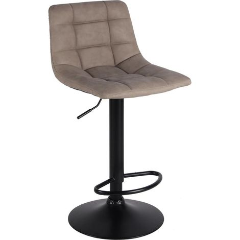 Sgabello Clayton vintage tortora mit schwarzem Metallgestell