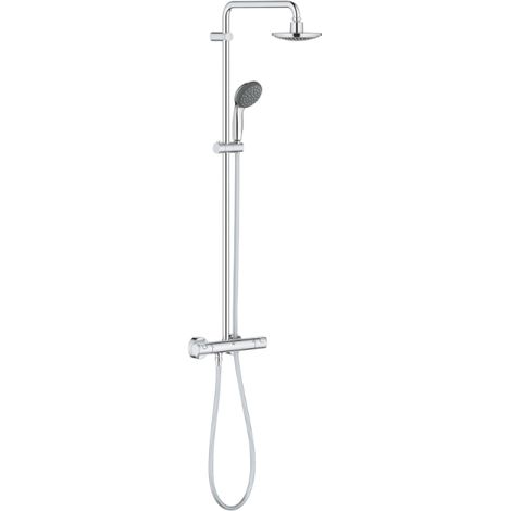 Système de douche hydromassante Vitalio Start 160 – Douche de tête 160mm avec 2 jets – Bras orientable 390mm – Surface chromée GROHE StarLight (1/9)