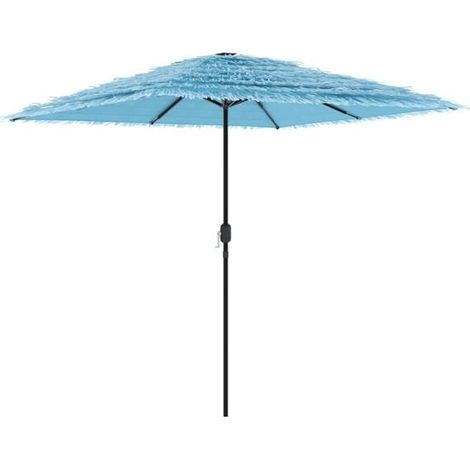 Parasol de jardin, poteau en acier bleu, dimensions 248 x 248 x 248 cm (1/5)