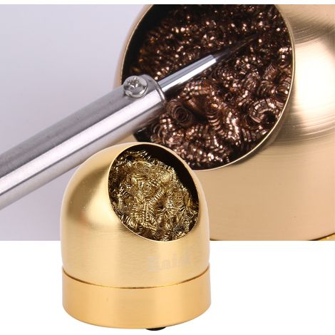 Brosse de nettoyage pour pointe de pistolet à souder, support pour brosses à souder, base dorée (1/5)