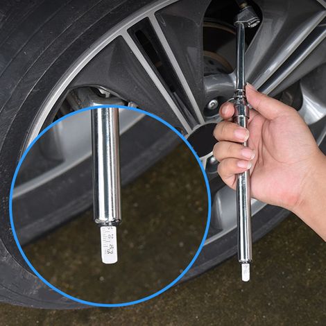 Druckmessgerät in Stiftform (4er-Packung), automatisches Doppelkopf-Druckmessgerät mit geradem Arm, für Wartung, Reifendruck und Luftdruck (10-160 PSI). (1/5)