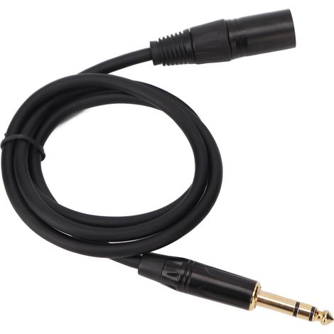 Câble jack 6,35 mm vers XLR mâle-mâle 3 broches stéréo symétrique pour haut-parleur, microphone et scène, 1,8 m / 5,9 pi (1/4)