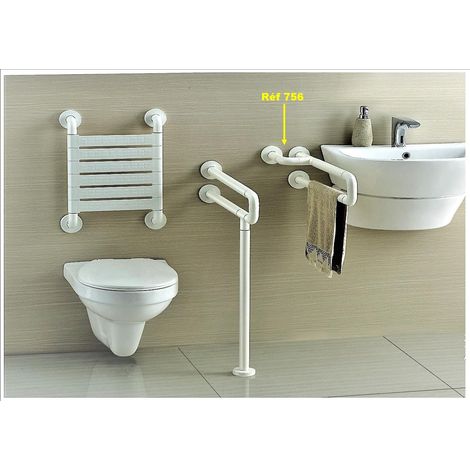 Corrimano a muro, doppio, Nylon bianco, antibatterico