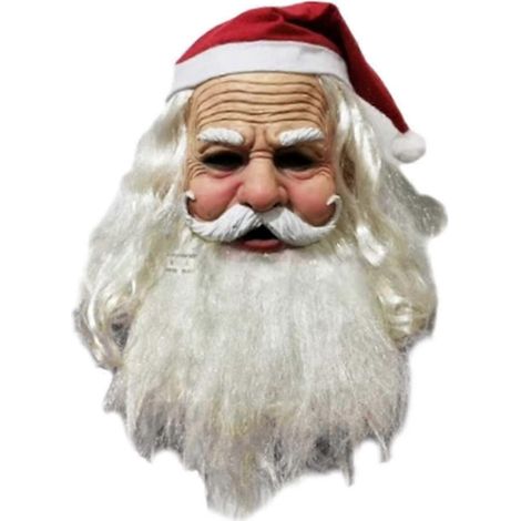 Masque de Noël en latex, masque intégral réaliste, accessoire de cosplay réaliste pour carnavals, fêtes et Halloween. (1/5)