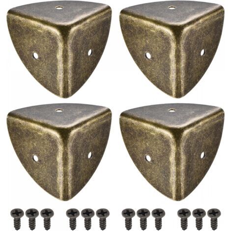 Protection d'angle de bagage en acier nickelé de 40 mm, accessoires d'angle anti-collision pour bagages (vert antique) (1/4)