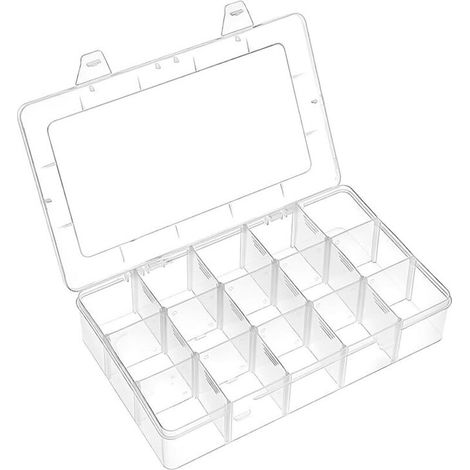 Boite Rangement Plastique Boite a Bijoux Casier Rangement Boite de Rangement Plastique Ajustable à Usages Multiples Petite Boi (1/4)