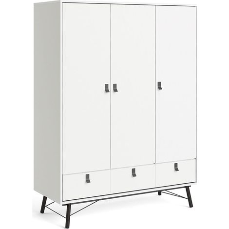 Rye Armoire 3 portes, 3 tiroirs, blanc mat. (1/5)