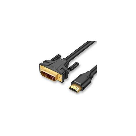 Câble adaptateur HDMI A vers DVI - 2 mètres (ne convient pas aux ports SCART ou VGA), noir (1/5)