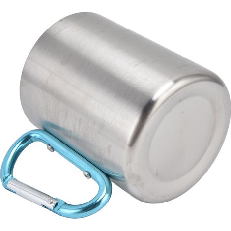 Faltbarer Reisebecher aus Edelstahl 304 mit Griff, tragbarer Kaffeebecher, 360 ml, Blau (1/5)