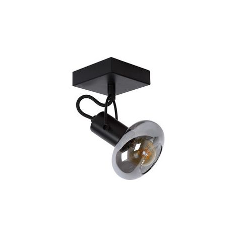 Spot plafond Lucide Madee verre E14 25W noir/transp (1/3)