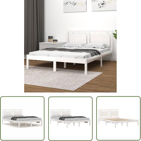 Furniture Limited - Cadre de lit sans matelas blanc 200x200 cm bo (1/5)