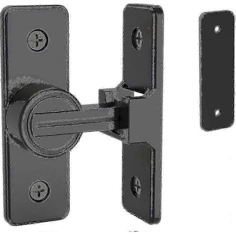 Quincaillerie de verrouillage pour porte coulissante de grange, loquets de portail robustes à 90 degrés, verrou de sécurité à bascule, adapté au jardin, à la salle de bain, à l'extérieur et au garage. (1/5)