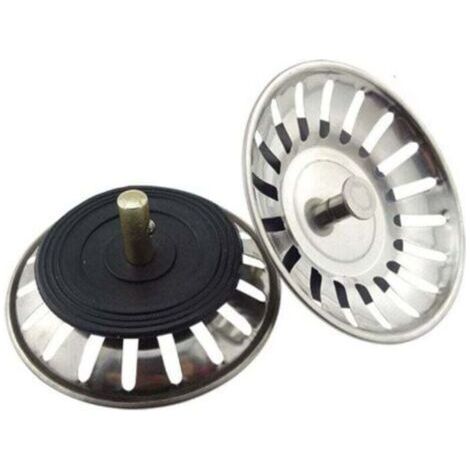 2PCS Bonde à panier universelle 8 cm Filtre à Évier de Cuisine en Acier Inoxydable Filtre Bouchon d'Évier (1/4)