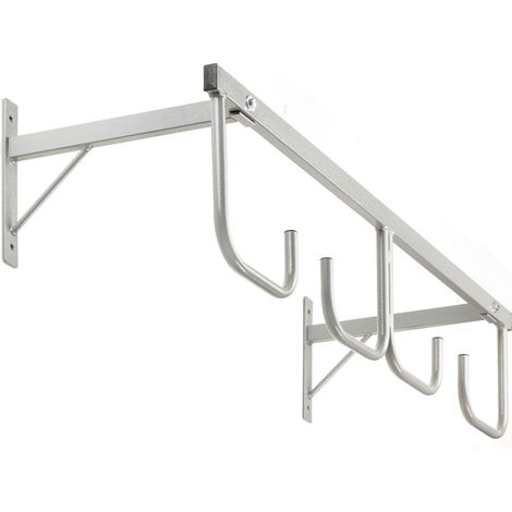 Andrys Espositore Porta Copertoni Bici a Parete - 4 Posti Verniciato Grigio