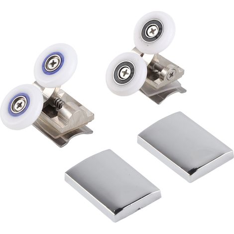 Rodillos dobles para puerta de ducha fabricados en aleación de zinc, 26 mm (1/5)