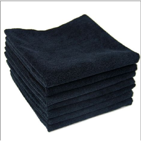 Microfiber Cloths, Black Waffle Weave, Washable Kitchen Towel, Thick Cleaning Cloths, Lint-Free, 30cm x 30cm, Pack of 7 (1/4)