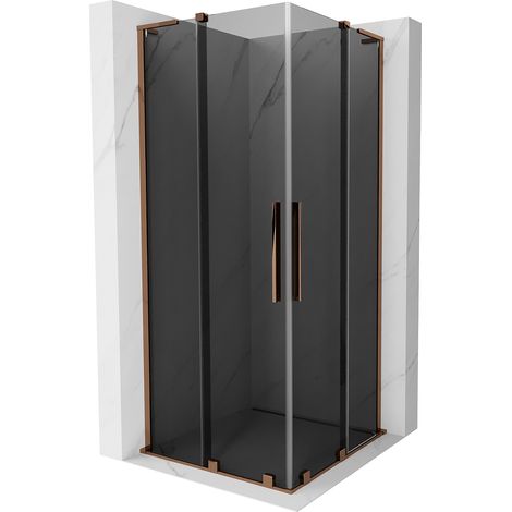 Mexen Velar L Duo Duschkabine verschiebbar 100 x 100 cm, Graphit, Roségold - 871-100-100-02-43-60 (1/5)