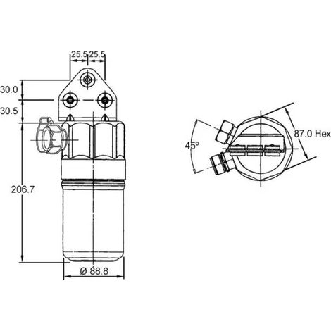 Filtre déshydratant, climatisation MAHLE AD 187 000S AUDI 4B0 820 193 A