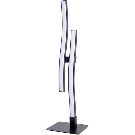 Lampe à poser LED design ondulé métal et plastique noir pour salon et bureau H 44 cm - PANGIVO (1/5)