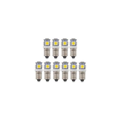 10pcs E10 6V Blanc froid ampoules LED 5SMD 0,5 W 50LM Les lamp(Blanc Chaud) (1/5)