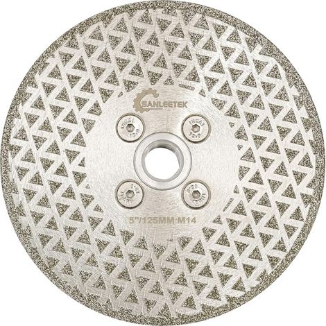 Diamond Disc 125 mm Electroplated Blade - for Cutting and Grinding for Granite Marble Ceramic Porcelain Tiles Quartz M14 Thread (1/5)