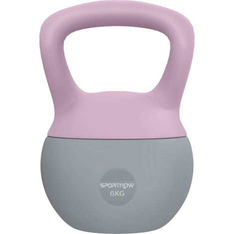 (6KG, Purple and Grey) SPORTNOW Kettlebell with Non-Slip Handle