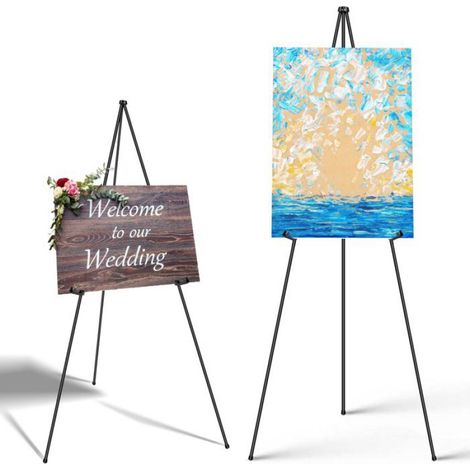 Support de Chevalet d'Artiste,Chevalets de Sol télescopiques de Studio pour Affiche de Mariage Noir Intérieur Extérieur (1/5)