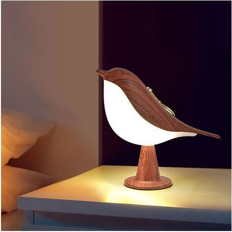 Lampe de chevet LED oiseau, lampe de chevet LED oiseau à intensité variable et température de couleur réglable, sans scintillement, forme créative, lampe de chevet sans fil, décoration de chambre (1/2)