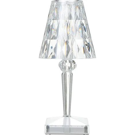 Lampe De Table En Cristal De Diamant, Lampe De Chevet De Chambre En Cristal Rechargeable Par Usb, Temperature/Luminosite Reglables, type tactile (1/5)