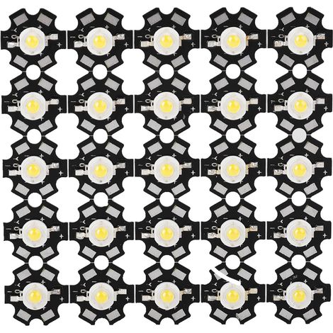 Lot de 25 ampoules LED à puce intégrée haute luminosité, projecteurs, lumière chaude 3000-3200K (1/5)