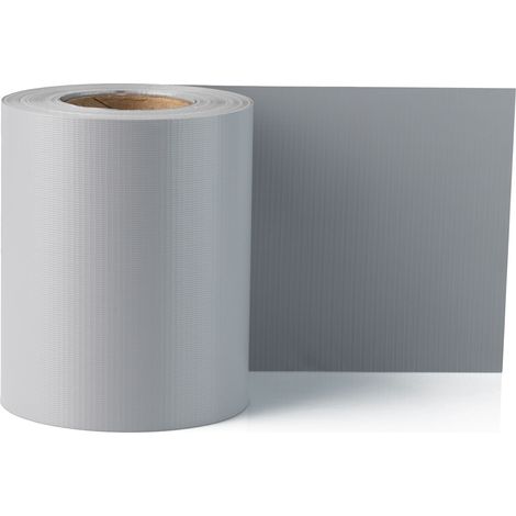 Electronicx PVC Sichtschutzstreifen Sichtschutzrolle Grau RAL 7040 Doppelstabmatten 35m x 19cm 450g/m² inkl. 20 Befestigungsclips - Premium